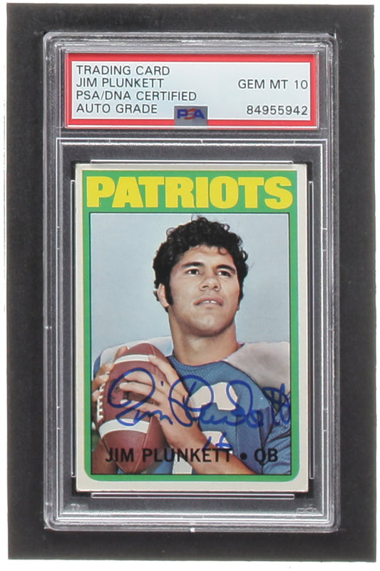 Jim Plunkett Signed 1972 Topps #65 RC (PSA | Auto 10) - Rookie Card