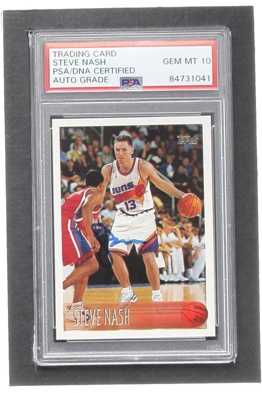 Steve Nash Signed 1996-97 Topps #182 RC (PSA | Autograph Graded 10) - Rookie Card