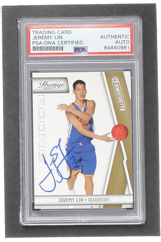 Jeremy Lin Signed 2010-11 Prestige Bonus Shots Gold #210 #200/249 RC (PSA) - Rookie Card