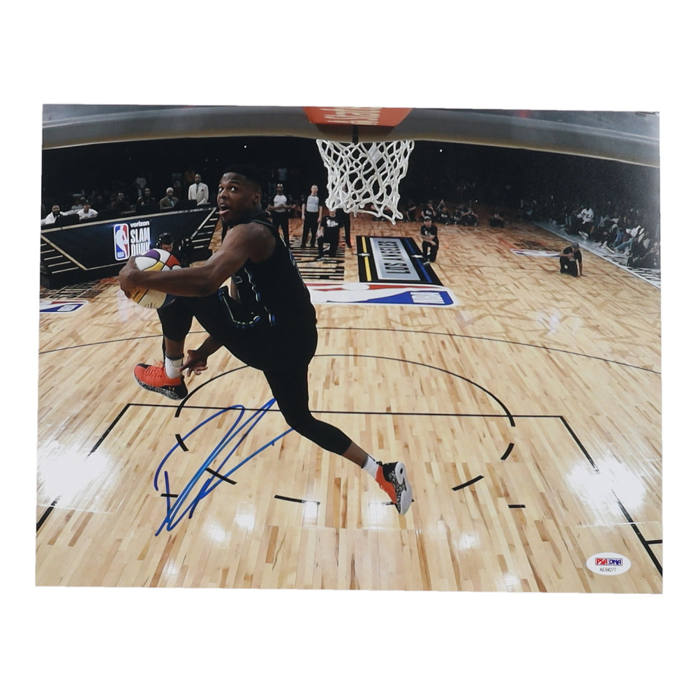 Dennis Smith Jr. Signed (PSA) NBA Slam Dunk Contest 11x14 Photo