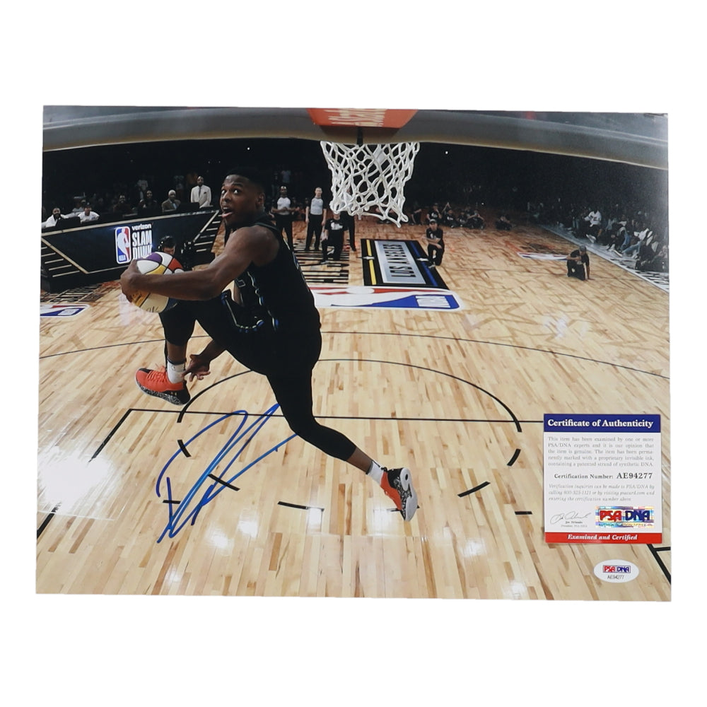 Dennis Smith Jr. Signed (PSA) NBA Slam Dunk Contest 11x14 Photo