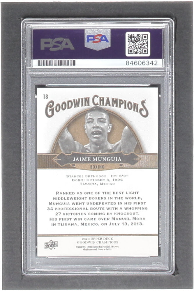 Jaime Munguia Signed 2020 Upper Deck Goodwin Champions #18 (PSA)