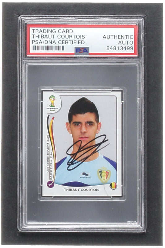 Thibaut Courtois Signed 2014 Panini World Cup Stickers #566 (PSA)