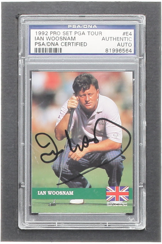 Ian Woosnam Signed 1992 Pro Set #E4 RC (PSA) - Rookie Card