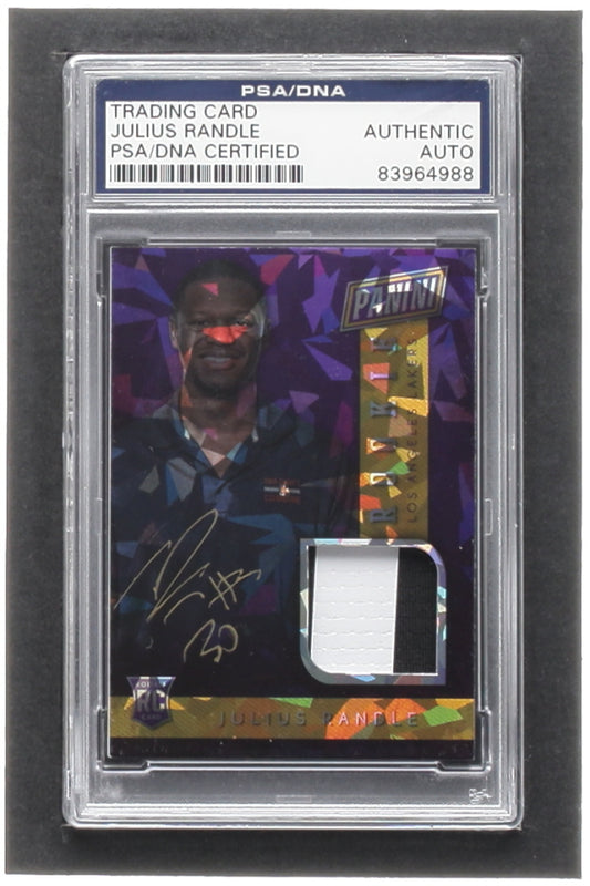 Julius Randle Signed 2014 Panini National Convention Rookie Materials Cracked Ice #JR RC (PSA) - Rookie Card