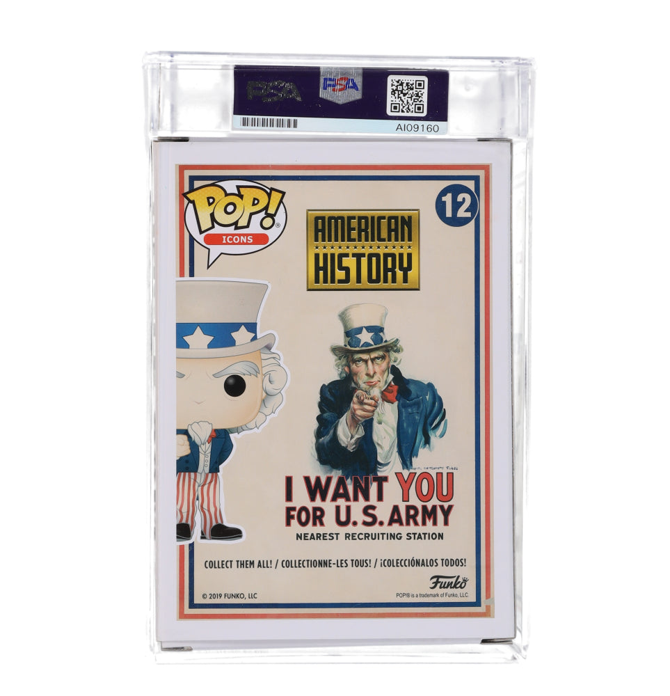 Hershel Williams Signed (PSA) "American History" Uncle Sam #12 Funko Pop Vinyl Figure Inscribed "Medal of Honor" - WWII Medal of Honor Recipient