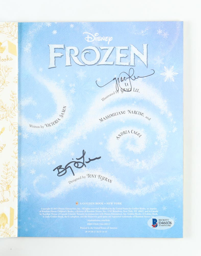 Grace Lee & Brittney Lee Signed (Beckett) Disney "Frozen" Picture Book