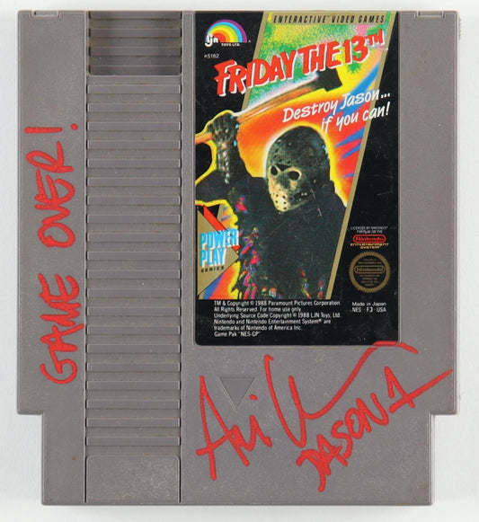 Ari Lehman Signed "Friday the 13th" Nintendo NES Video Game Cartridge Inscribed "Game Over!" & "Jason 1" (PA)