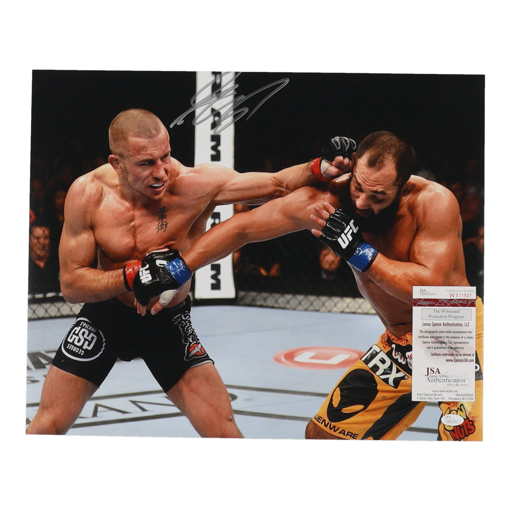 Georges St-Pierre Signed (JSA) UFC 16x20 Photo