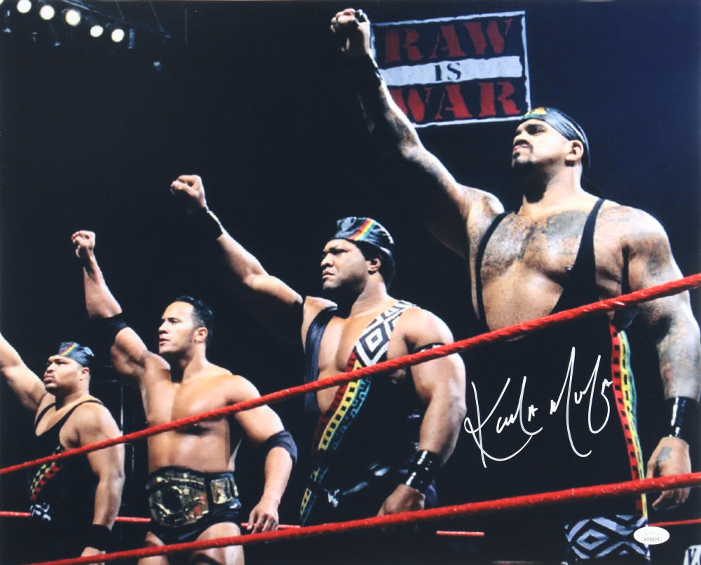 Kama Mustafa Signed WWF 16x20 Photo (JSA)