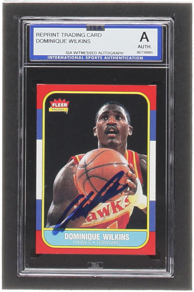 Dominique Wilkins Signed 1986-87 Fleer #121 RC (ISA) - Rookie Card