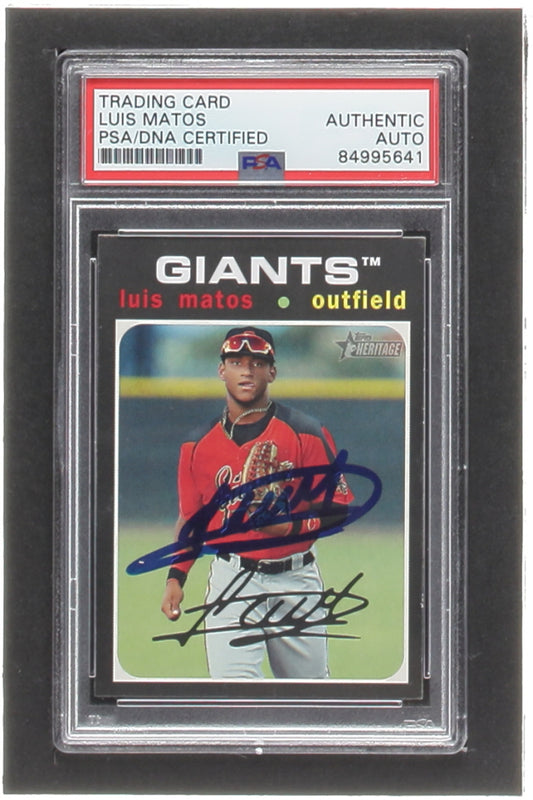 Luis Matos Signed 2020 Topps Heritage Minors #167 RC (PSA) - Rookie Card