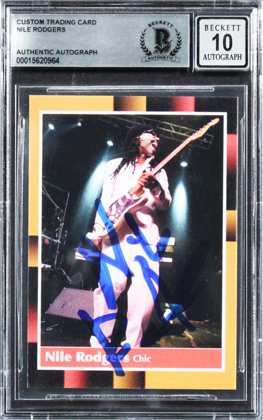 Nile Rodgers Signed Trading Card - Autograph Graded Beckett 10