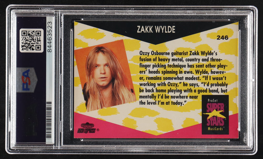 Zakk Wylde Signed 1991-92 Pro Set Superstars MusiCards #246 (PSA)