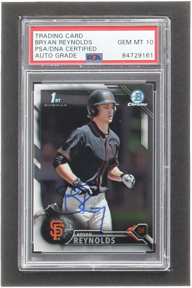 Bryan Reynolds Signed 2016 Bowman Chrome Draft #BDC77 RC (PSA | Auto 10) - Rookie Card