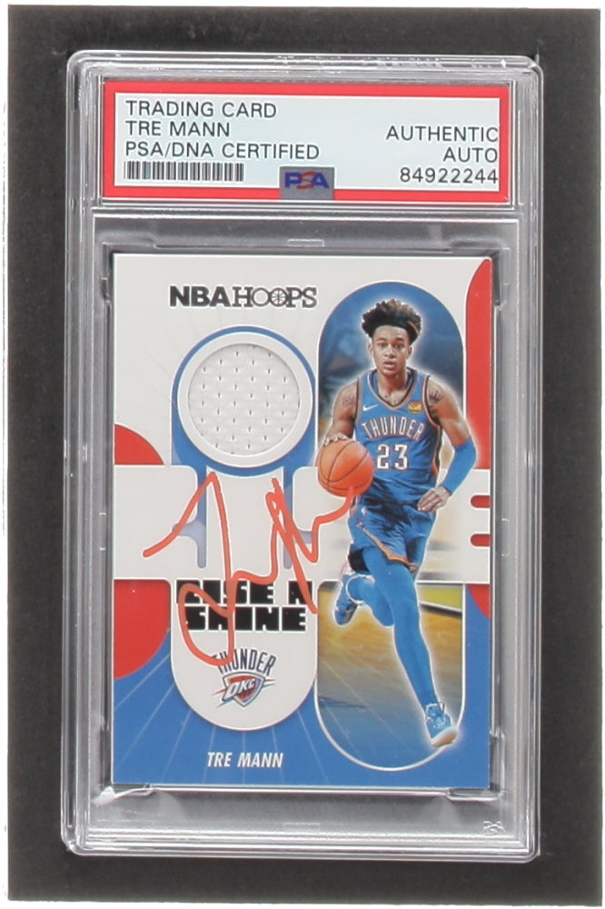 Tre Mann Signed 2021-22 Hoops Rise N Shine Memorabilia #9 RC (PSA) - Rookie Card