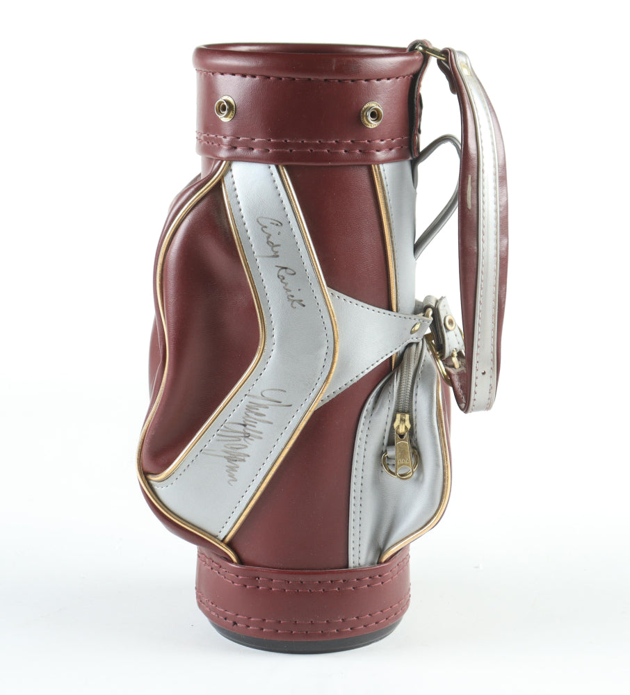 PGA Golfers & Stars Mini Golf Bag Signed (Beckett) by (9) with Karrie Webb, Jan Stephenson, Annika Sorenstam, Betsy King