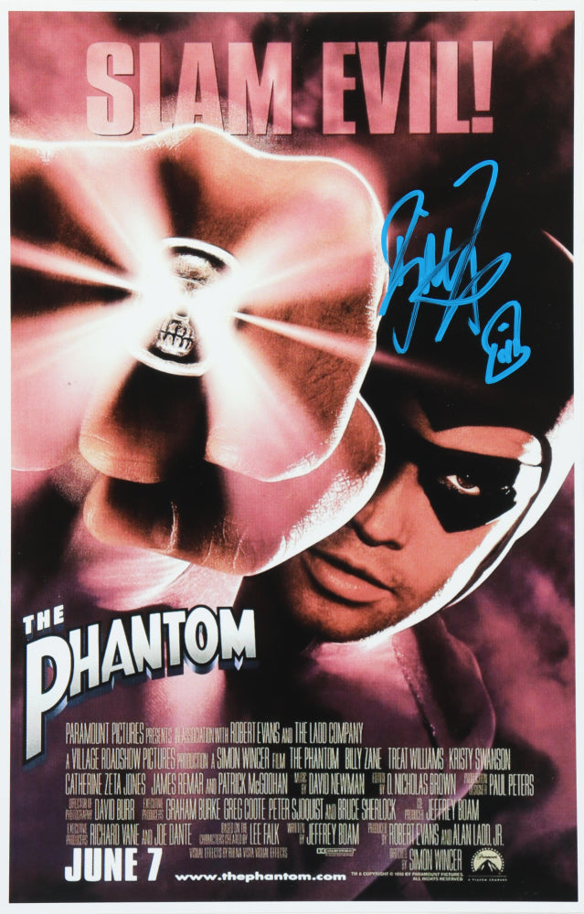 Billy Zane Signed (ACOA) "The Phantom" 11x17 Movie Poster With Hand-Drawn Sketch (AutographCOA) - Kit Walker / The Phantom