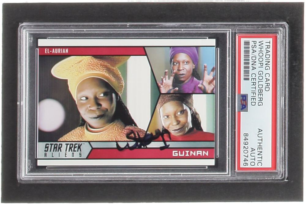 Whoopi Goldberg Signed Guinan 2014 Star Trek Aliens #95 (PSA)