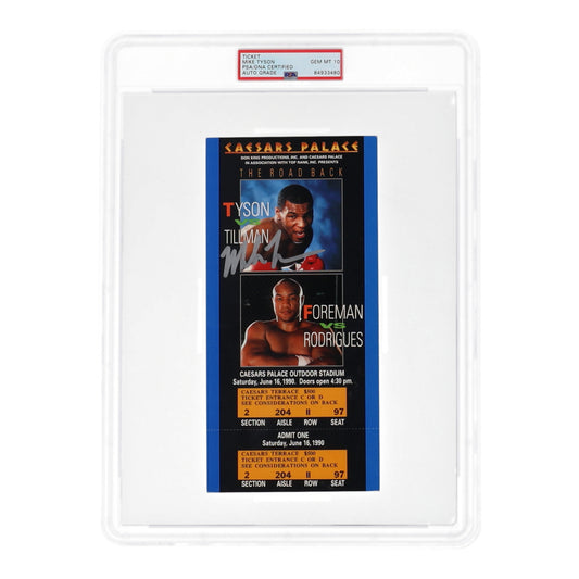 Mike Tyson Signed (PSA) Original 1990 Caesars Palace On-Site Fight Ticket - Autograph Graded (PSA) 10