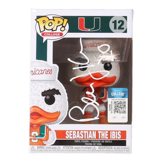 Bernie Kosar Signed Miami Hurricanes #12 Sebastian The Ibis Funko Pop! Vinyl Figure (Schwartz)