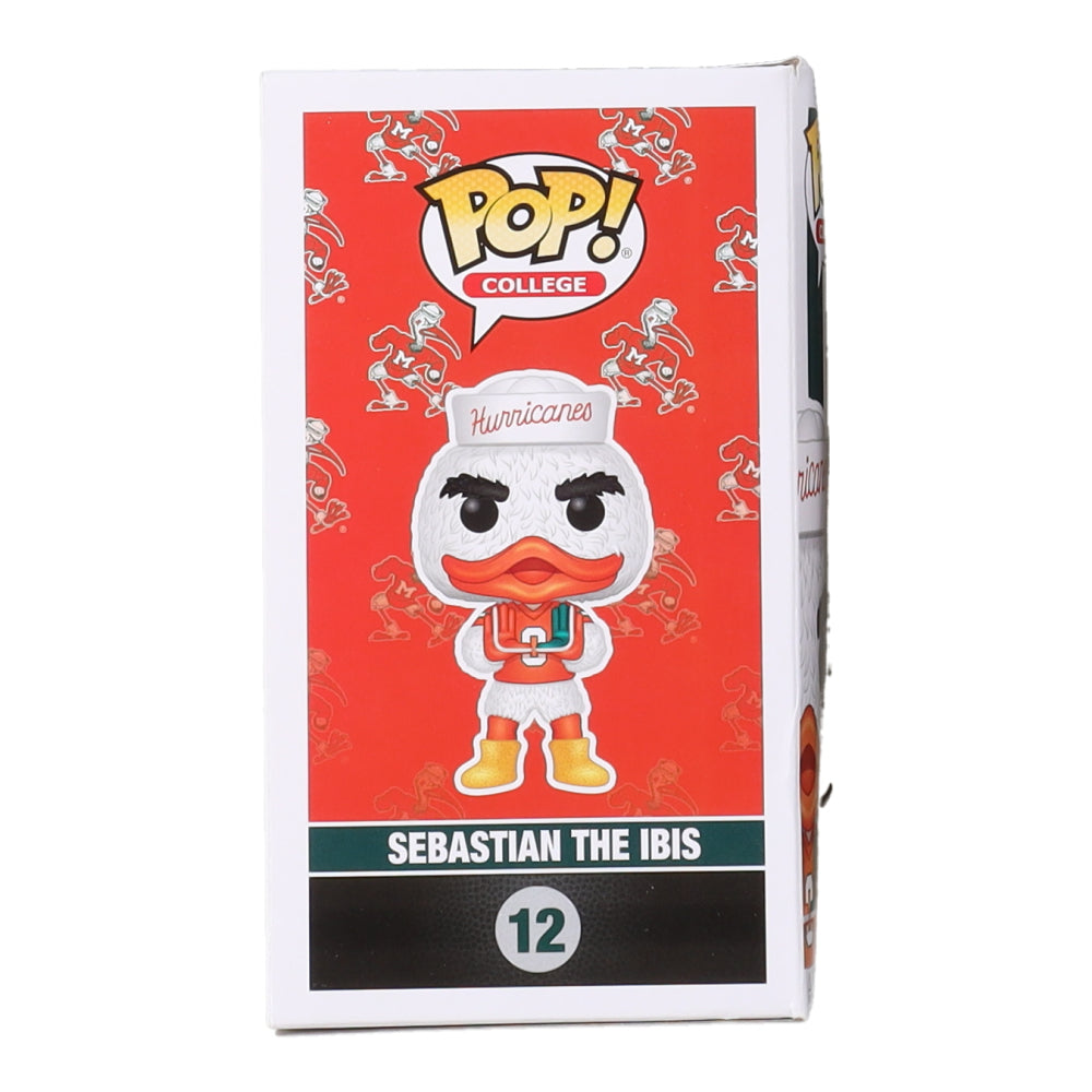 Bernie Kosar Signed Miami Hurricanes #12 Sebastian The Ibis Funko Pop! Vinyl Figure (Schwartz)