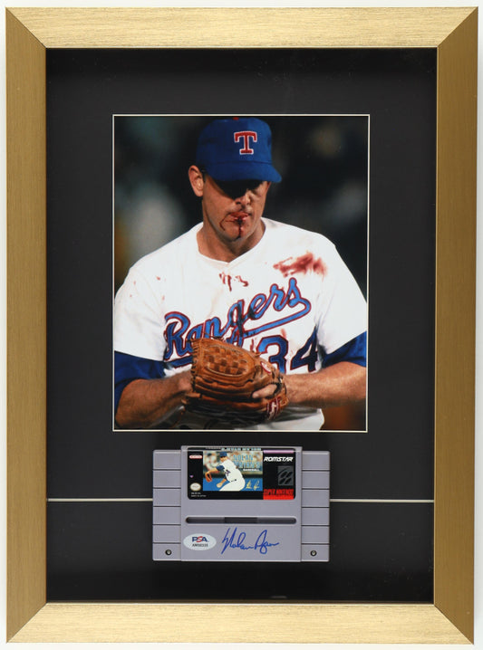 Nolan Ryan Signed Custom Framed Video Game Display (PSA)