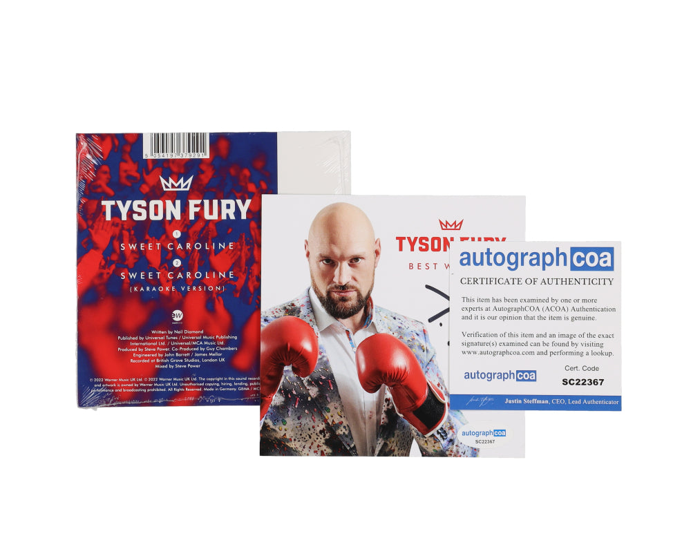 Tyson Fury Signed 5x5 Photo with CD (AutographCOA)