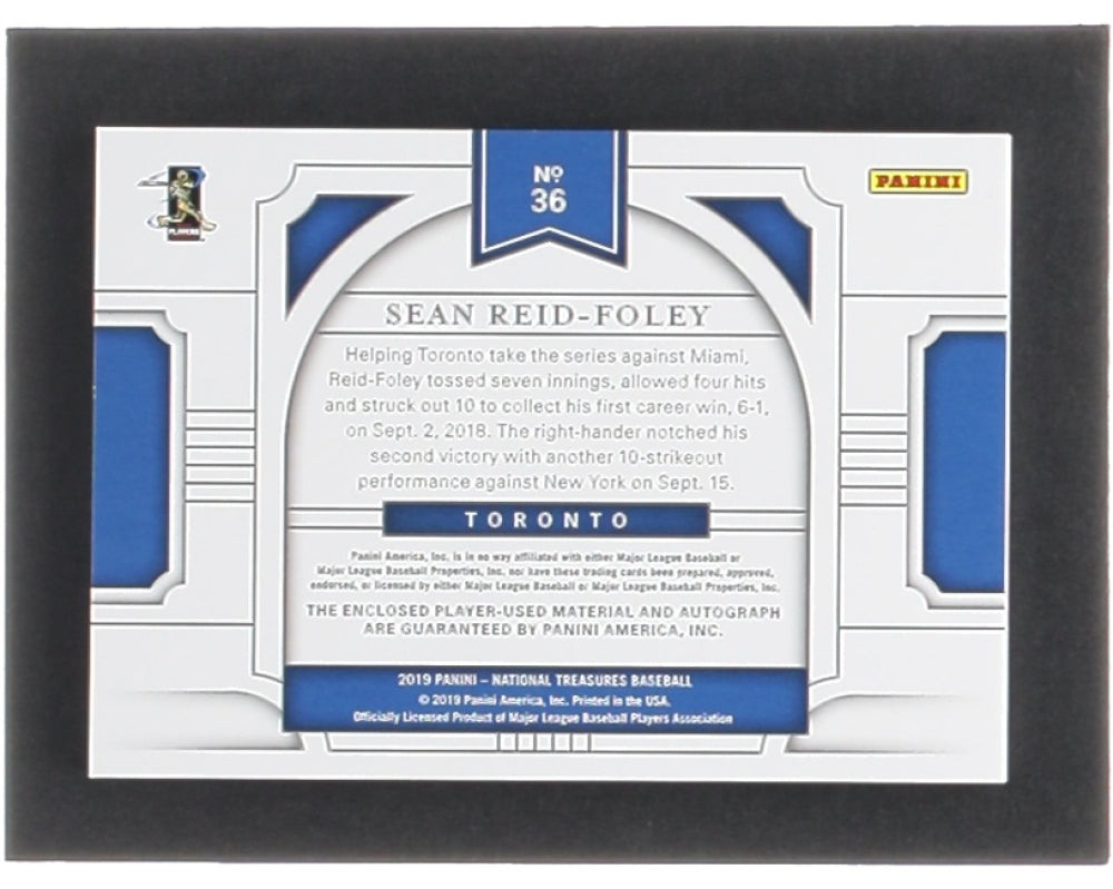 Sean Reid-Foley 2019 Panini National Treasures Holo Silver #36 JSY AU #6/10 Rookie Card | Serially Numbered #6 / 10