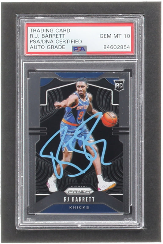 RJ Barrett Signed 2019-20 Panini Prizm #250 RC (PSA | Auto 10) - Rookie Card