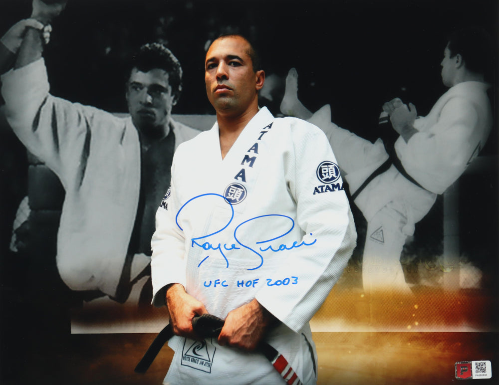 Royce Gracie Signed UFC 11x14 Photo Inscribed "UCF HOF 2003" (PA)