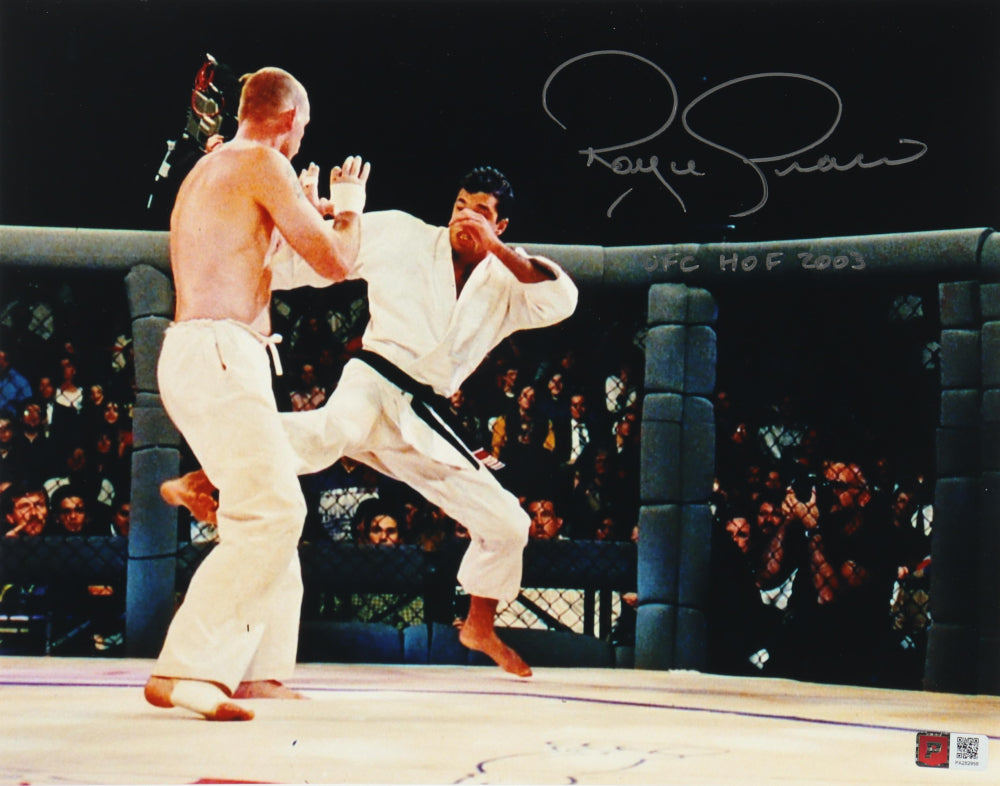 Royce Gracie Signed UFC 11x14 Photo Inscribed "UCF HOF 2003" (PA)