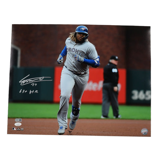 Vladimir Guerrero Jr. Signed (JSA) Blue Jays 16x20 Photo Inscribed "1st HR" (JSA & USA SM)