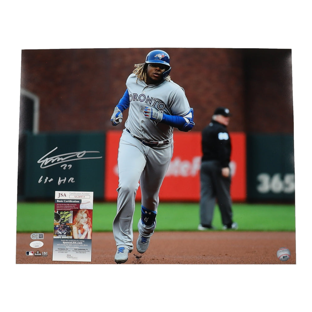 Vladimir Guerrero Jr. Signed (JSA) Blue Jays 16x20 Photo Inscribed "1st HR" (JSA & USA SM)