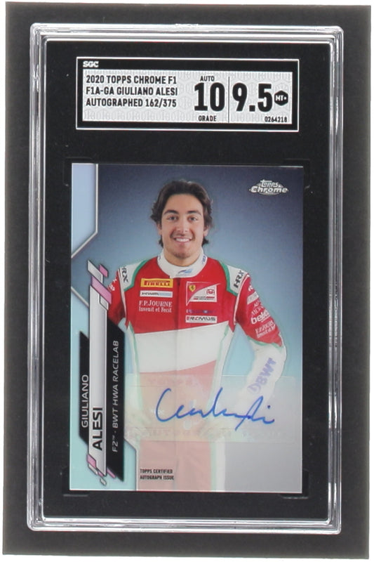 Giuliano Alesi 2020 Topps Chrome Formula 1 Autographs #F1AGA #162/375 (SGC 9.5 | Autograph Graded SGC 10) Serially Numbered #162 / 375