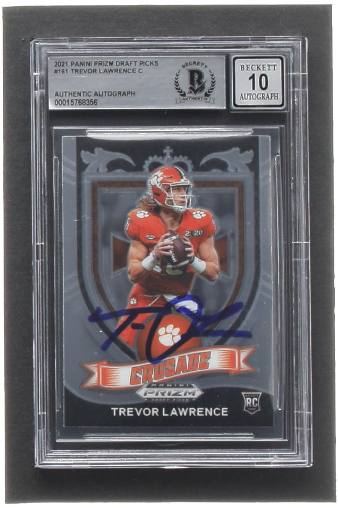 Trevor Lawrence Signed 2021 Panini Prizm Draft Picks #161 C RC (BGS | Auto 10) - Rookie Card