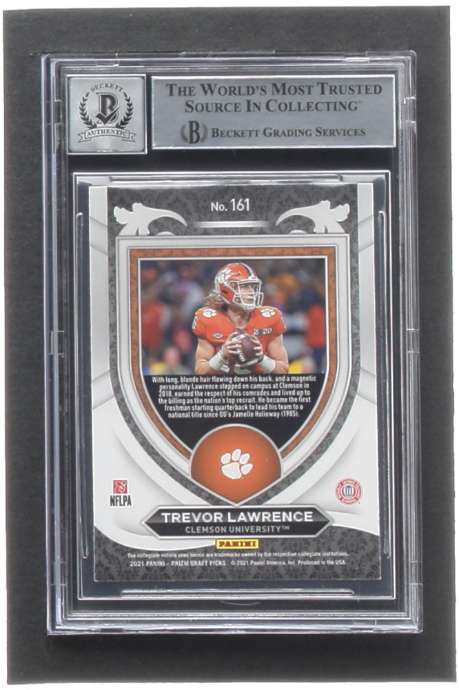 Trevor Lawrence Signed 2021 Panini Prizm Draft Picks #161 C RC (BGS | Auto 10) - Rookie Card