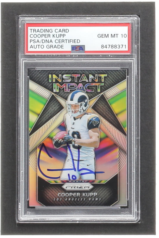 Cooper Kupp Signed 2017 Panini Prizm Instant Impact Prizms #18 RC (PSA | Auto 10)  -  Rookie Card