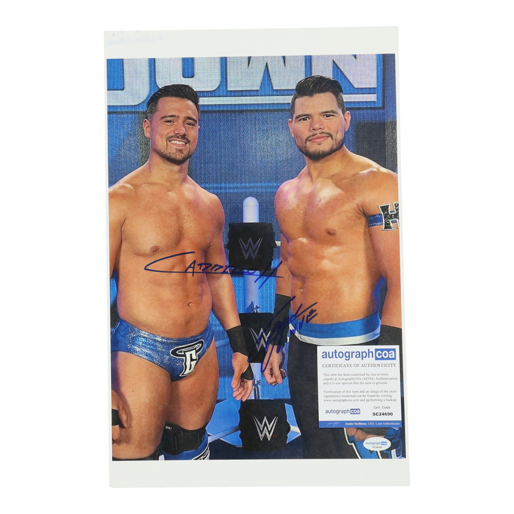 Angel Garza & Humberto Carrillo Signed WWE 11x17 Photo (ACOA)