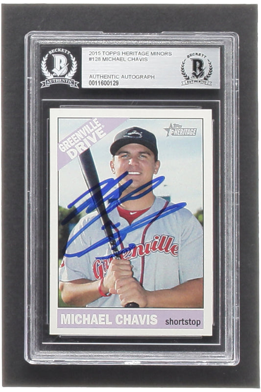 Michael Chavis Signed 2015 Topps Heritage Minors RC #128 (BGS)  -  Rookie Card