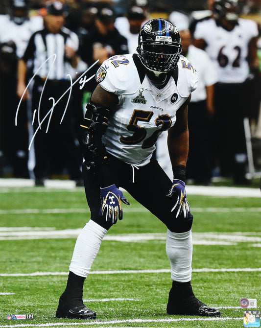 Ray Lewis Signed Ravens 16x20 Photo (Beckett)  - Beckett Witnessed