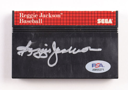 Reggie Jackson Signed (PSA) "Reggie Jackson Baseball" Sega Master System Video Game Cartridge With Original Case