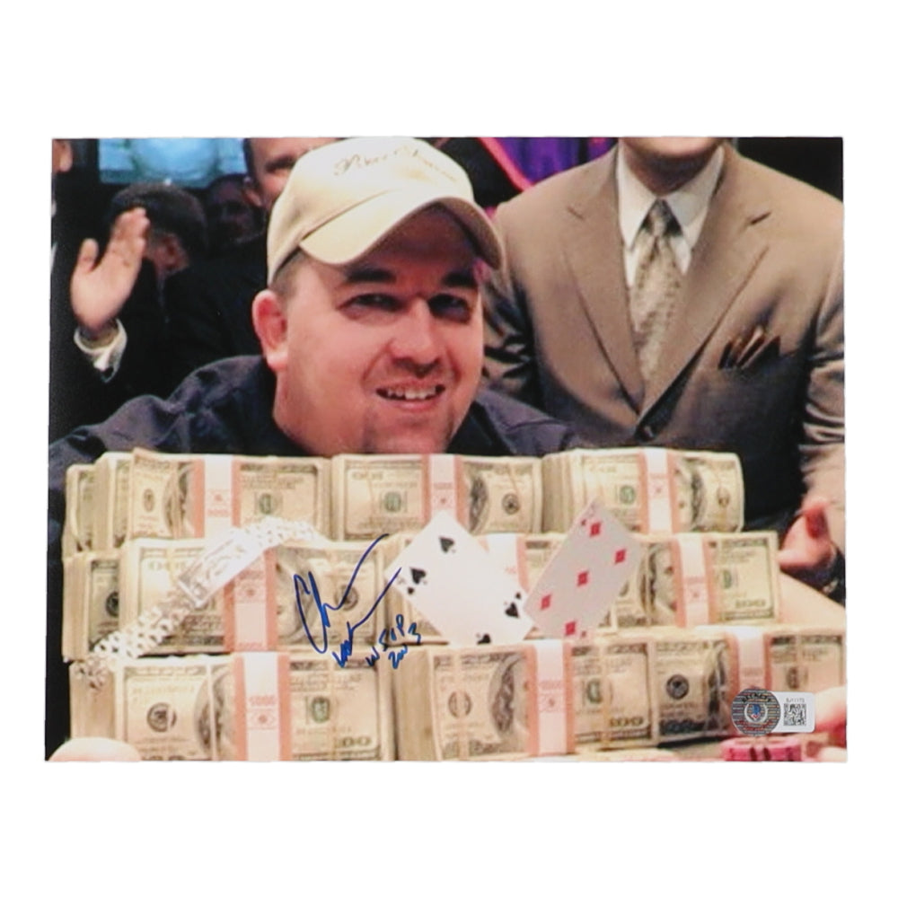 Chris Moneymaker Signed (Beckett) World Series of Poker 8x10 Photo Inscribed "WSOP 2003"