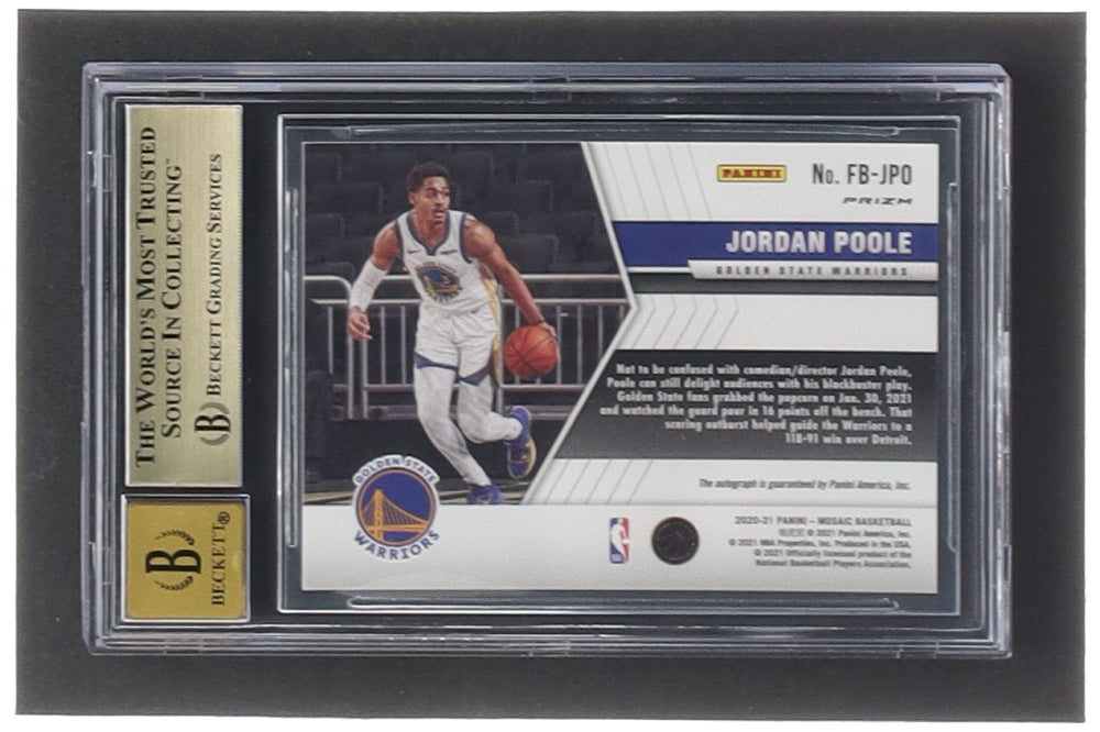 Jordan Poole 2020-21 Panini Mosaic Autographs Fast Break #9 (BGS 10 | Auto Grade 10)