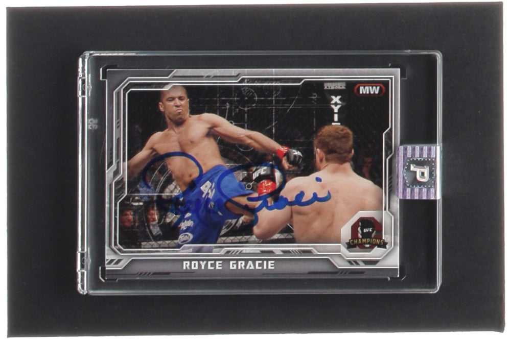 Royce Gracie Signed 2014 Topps UFC Champions Silver #1 (PA Encapsulated)