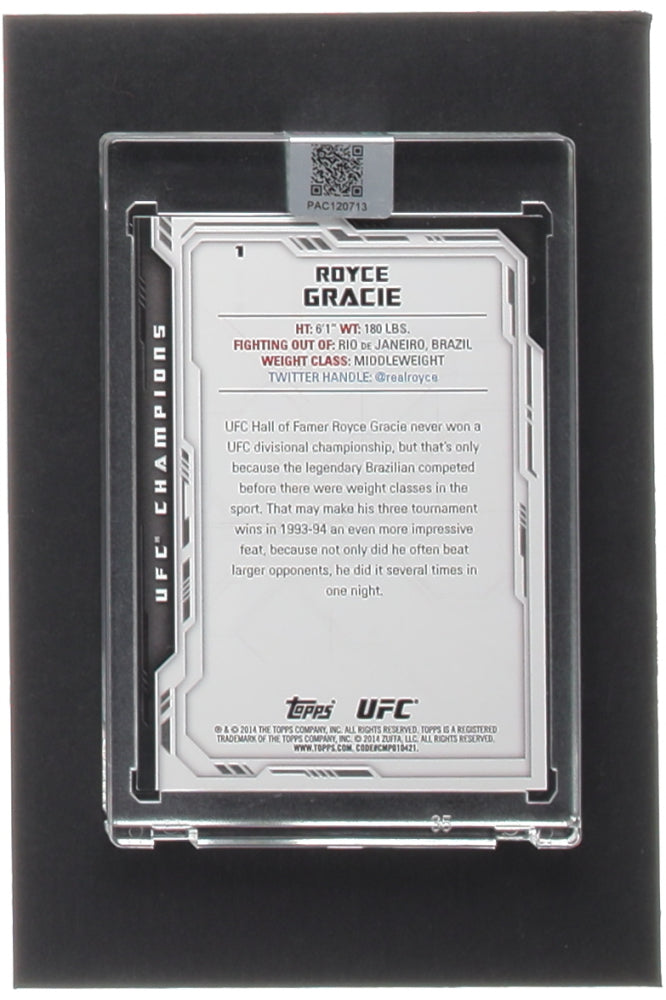 Royce Gracie Signed 2014 Topps UFC Champions Silver #1 (PA Encapsulated)