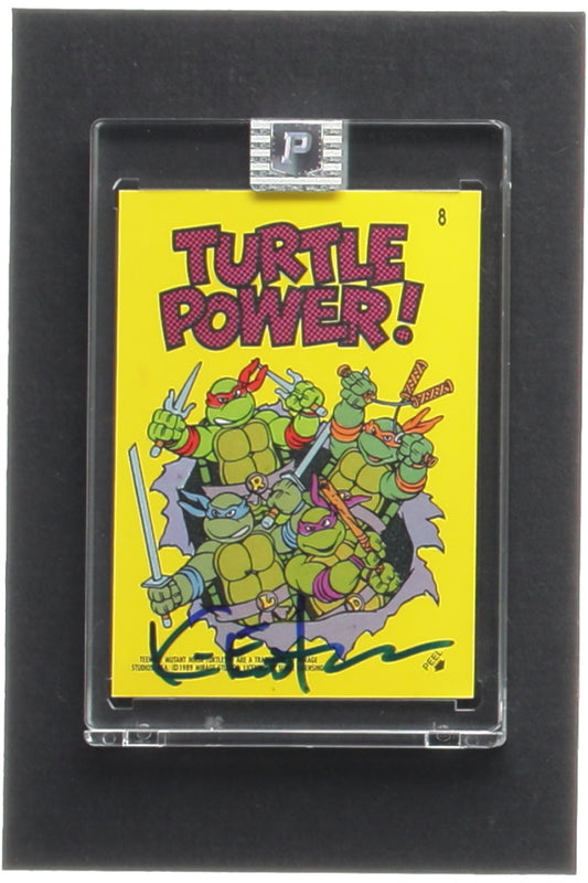 Kevin Eastman Signed 1989 Topps Teenage Mutant Ninja Turtles Series 1 Stickers #8 Turtle Power (PA Encapsulated)  -  Co-Creator of Teenage Mutant Ninja Turtles