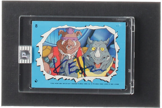 Kevin Eastman Signed 1989 Topps Teenage Mutant Ninja Turtles Series 2 Stickers #8 Rocksteady & Bebop (PA Encapsulated) - Co-Creator of Teenage Mutant Ninja Turtles