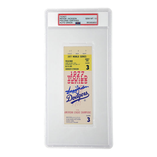 Reggie Jackson Signed 1977 World Series Ticket Stub (PSA | Autograph Graded 10)