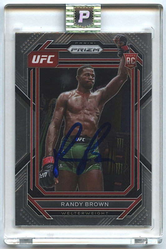 Randy Brown Signed 2023 Panini Prizm UFC #106 RC (PA Encapsulated)  -  Hand-Signed Rookie Card